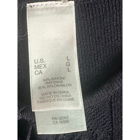 Liz Claiborne navy 3/4 sleeves knit sweater size Large - Picture 4 of 14